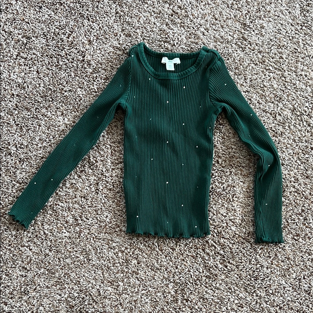 Dip Forest Green Ribbed Top